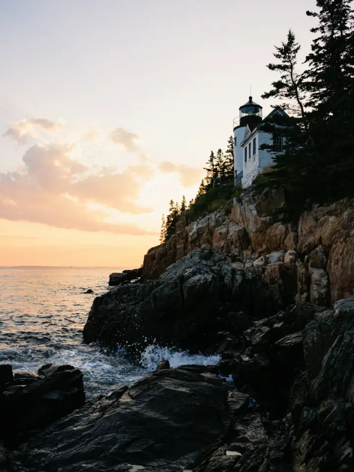 Original photo of a lighthouse at sunset